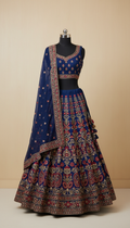 Sapphire Blue Embroidered Lehenga