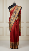 Royal Vermillion Silk Saree